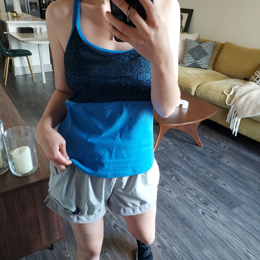 Strappy criss cross racerback tank top